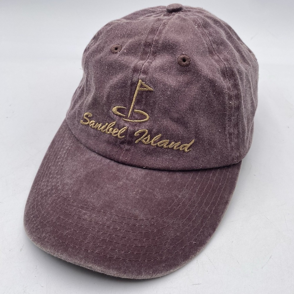 Sanibel Island Golf Course Hat Strapback Adjustable Cotton Red  Cleaned‎ VGC